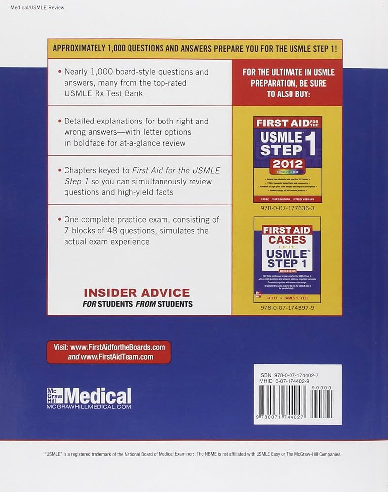 健康・医学 FIRST AID Q&A FIRST AID for the USMLE First Aid Q&A for the USMLE Step 1, Third Edition: Le, Tao